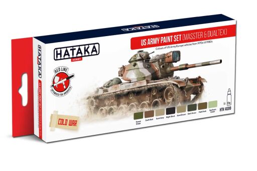 HTK-AS99  US Army paint set (MASSTER & DUALTEX) 8 x 17ml