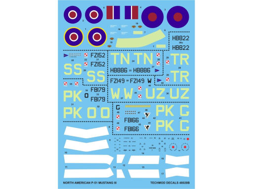 TCH48028 North American P-51 Mustang III decals