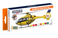 HTK-CS76 Air Ambulance (HEMS) paint set of 8 x 17ml vol. 1 -- ORANGE LINE