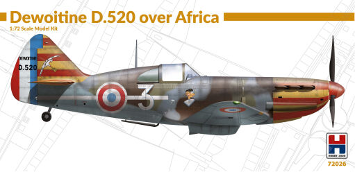 H2K72026 Dewoitine D.520 over Africa ex-Hasegawa!