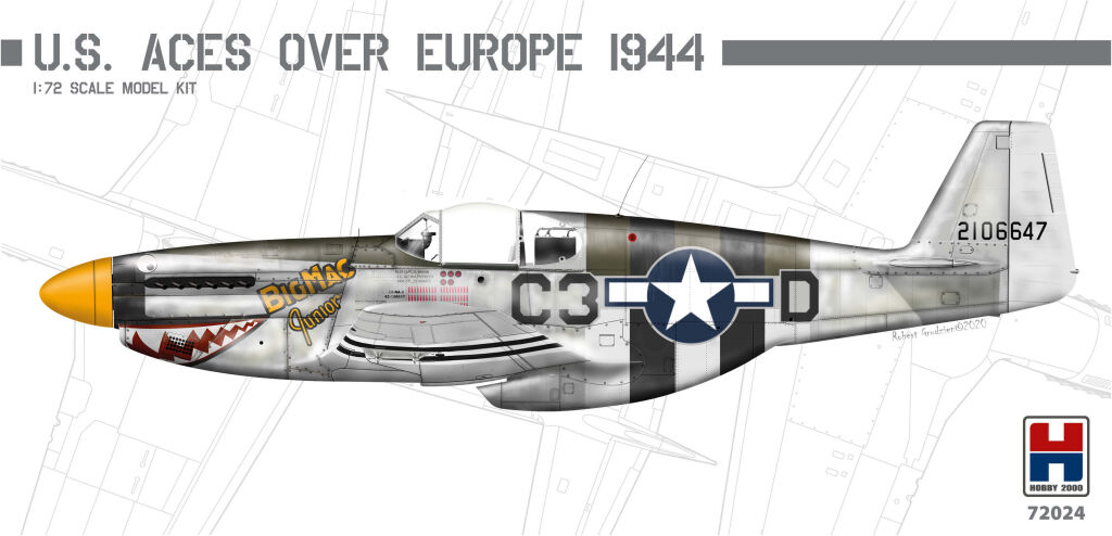 H2k72024 P 51b Mustang Us Aces Over Europe Ex Hasegawa