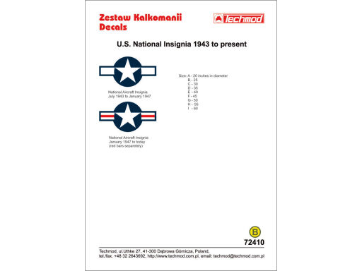 TCH72410 U.S. Insignia decals