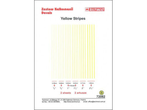 TCH72082 Yellow Stripes Decals