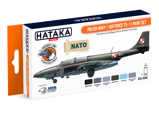 HTK-CS46 Polish Navy / Air Force TS-11 paint set of 6 x 17ml ORANGE LINE